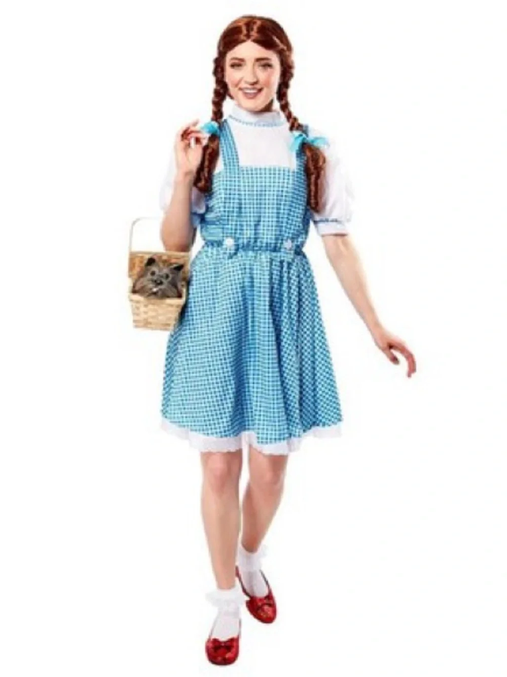 The Wizard of Oz Toto Plush Dog & Basket Halloween Costume Accessory Kids Adult